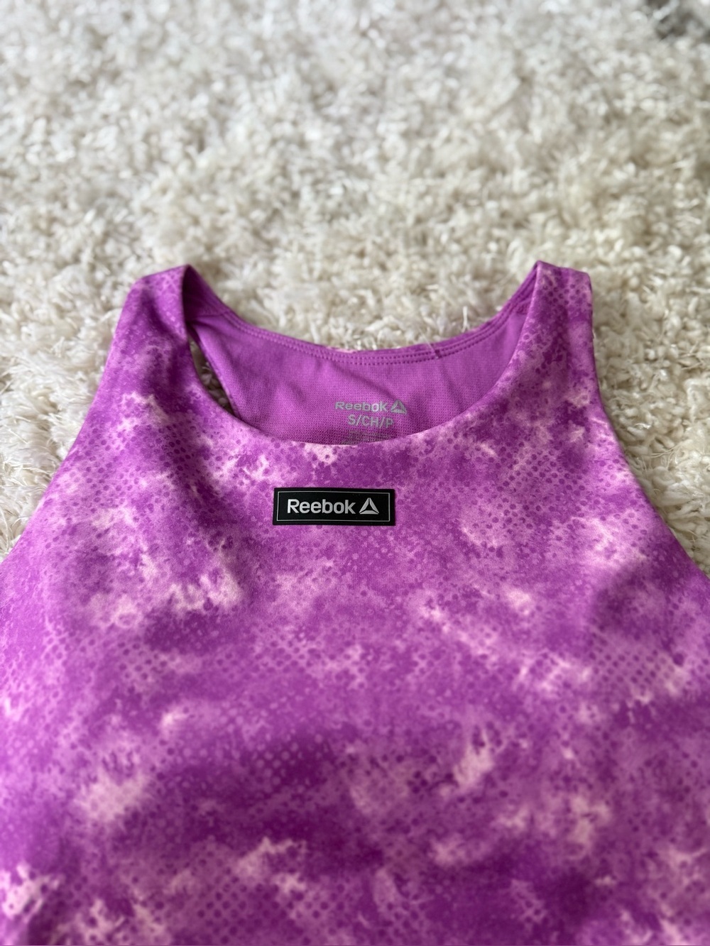 Reebok Medium Support Padded Sports Bra Tank Crop Top Size Small NWT Purple - Picture 2 of 7